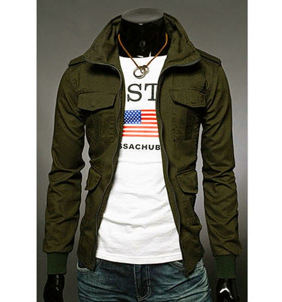 jaqueta estilo militar masculina preta